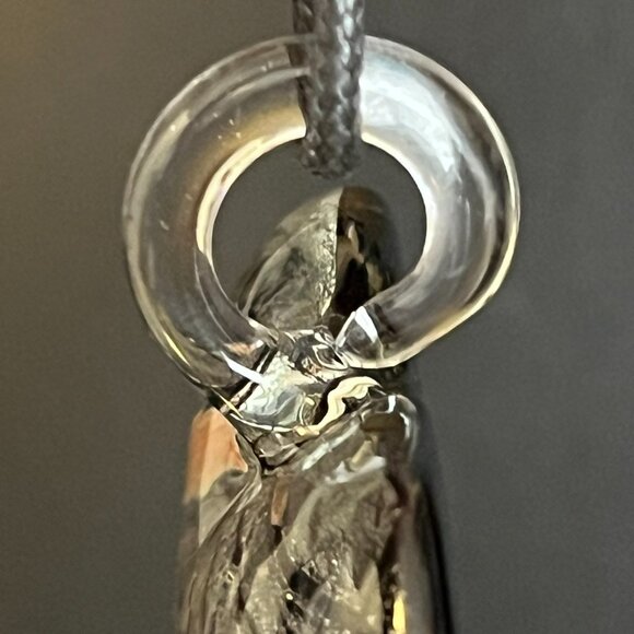 3D Heart Lampwork & Dichroic Glass Pendant - Picture 4 of 7